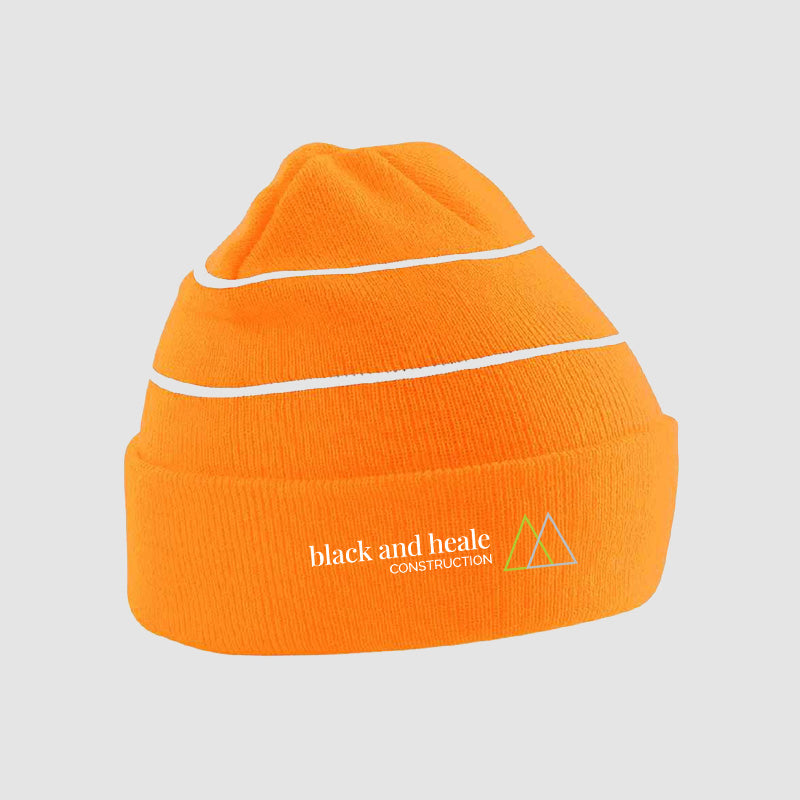 Hi-Vis Beanie - Black & Heale - Orange