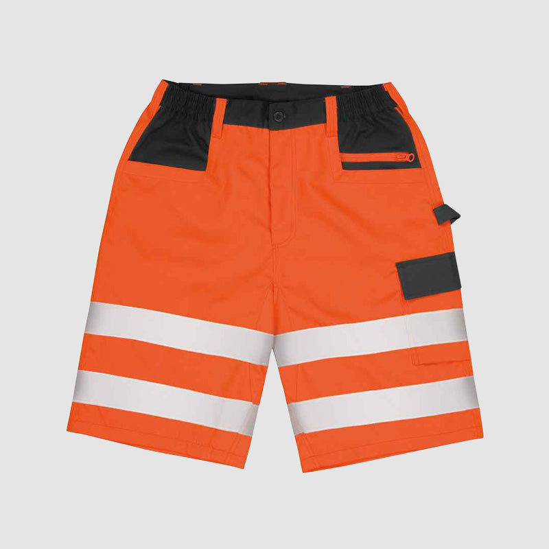 Hi-Vis Cargo Shorts - Black & Heale - Orange