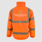 Hi-Vis Classic Bomber Jacket - Black & Heale - Orange