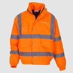 Hi-Vis Classic Bomber Jacket - Black & Heale - Orange