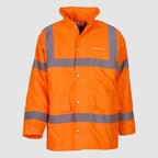 Hi-Vis Classic Motorway Jacket - Black & Heale - Orange