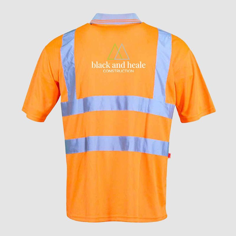 Hi-Vis Polo Shirt - Black & Heale - Orange