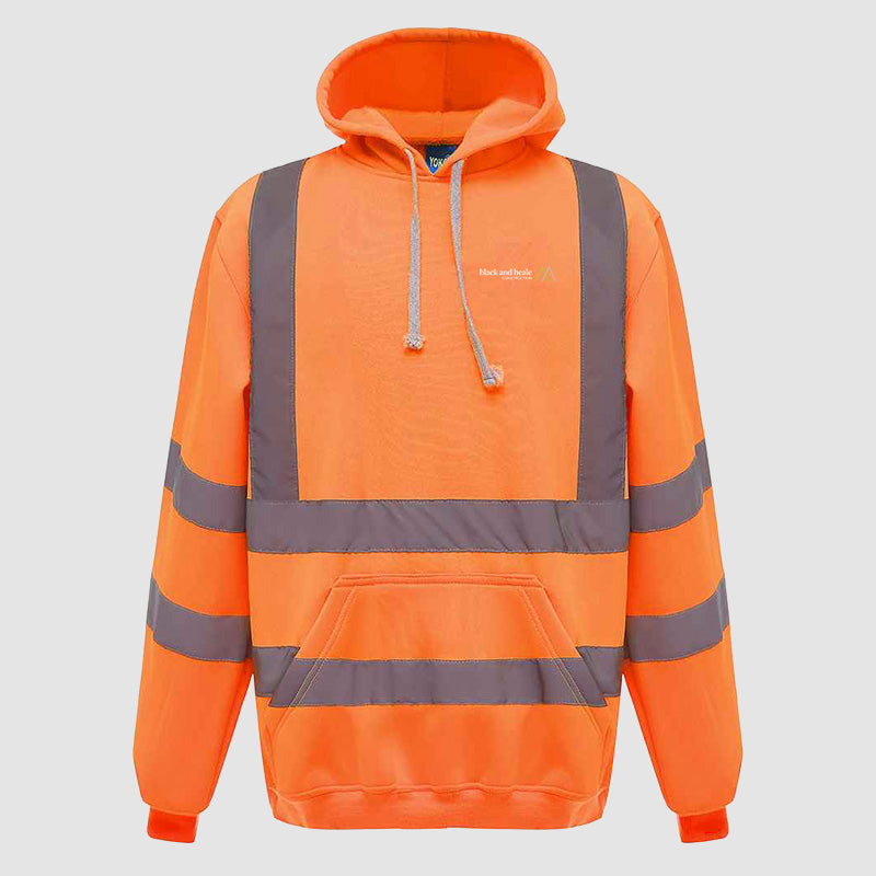 Hi-Vis Hoodie - Black & Heale - Orange
