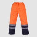 Hi-Vis Two Tone Waterproof Overtrousers - Black & Heale - Orange