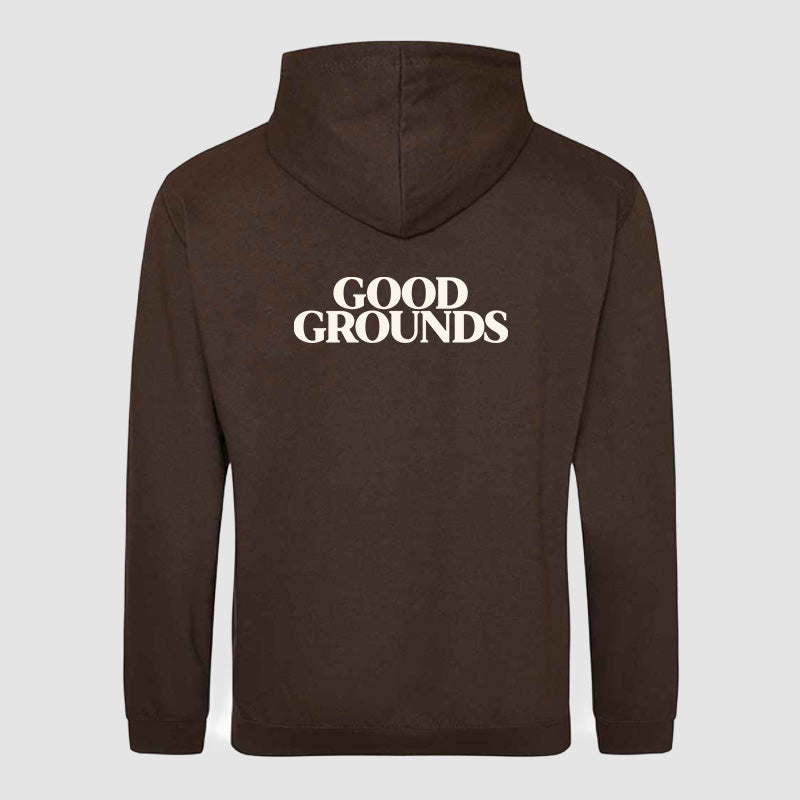 Hoodie - Good Grounds - Chocolate Brown