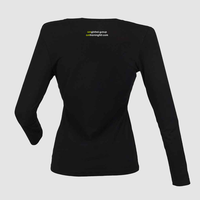 Ladies SF Long Sleeve T-Shirt - AM Global - Black
