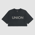 Large Logo Ladies Heavyweight Washed Cropped T-Shirt - Union