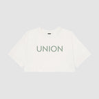 Large Logo Ladies Heavyweight Washed Cropped T-Shirt - Union