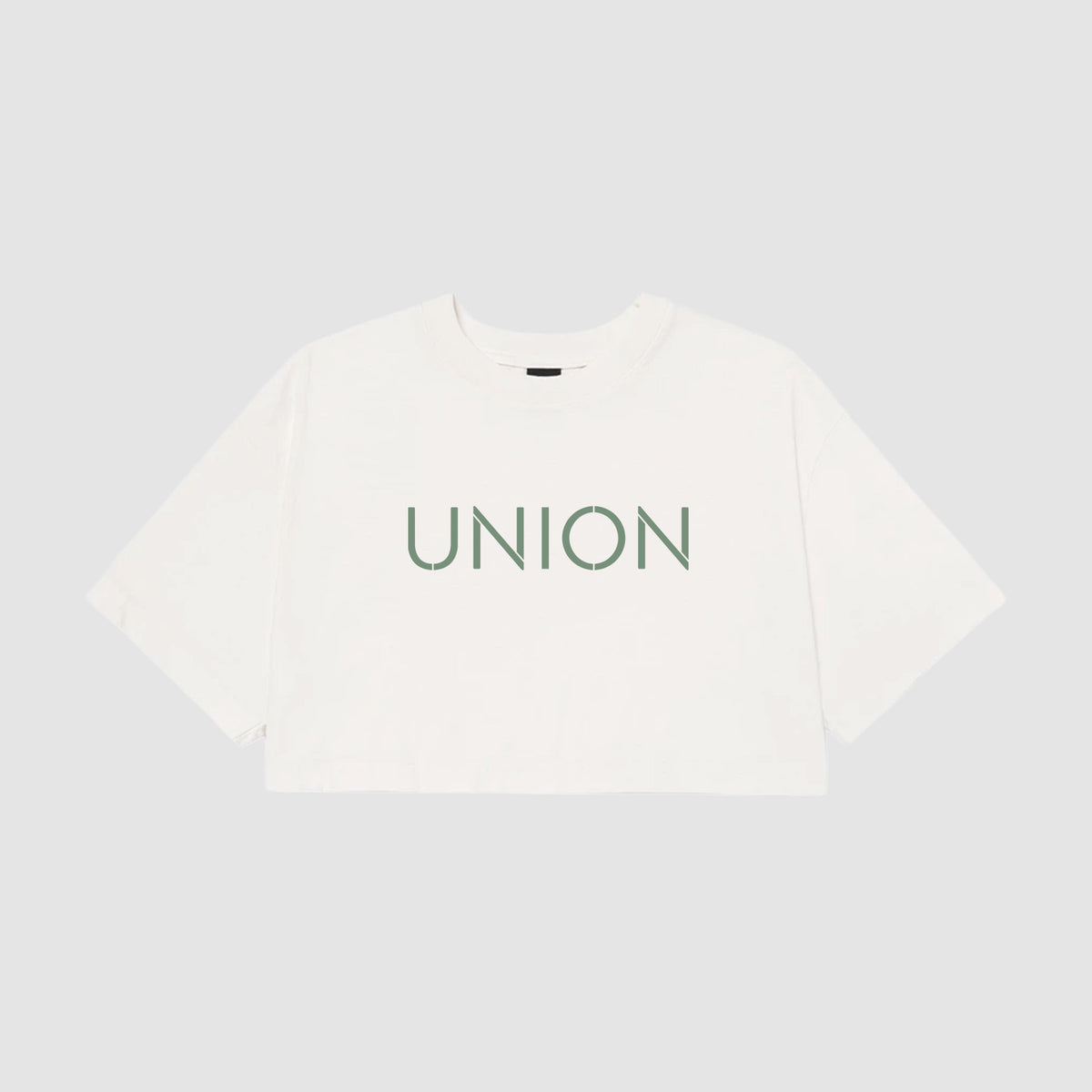 Large Logo Ladies Heavyweight Washed Cropped T-Shirt - Union