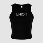 Large Logo Ladies Micro Rib Racer Tank Top - Union