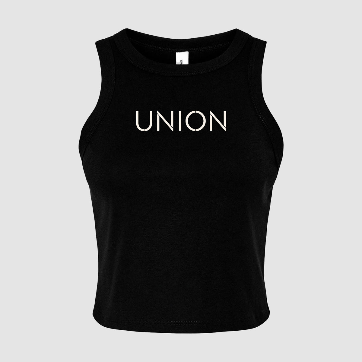Large Logo Ladies Micro Rib Racer Tank Top - Union