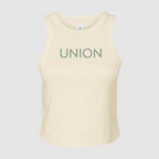 Large Logo Ladies Micro Rib Racer Tank Top - Union