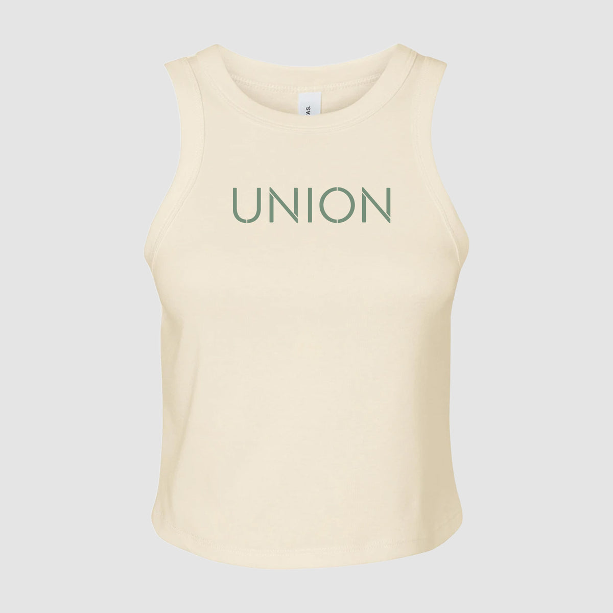 Large Logo Ladies Micro Rib Racer Tank Top - Union