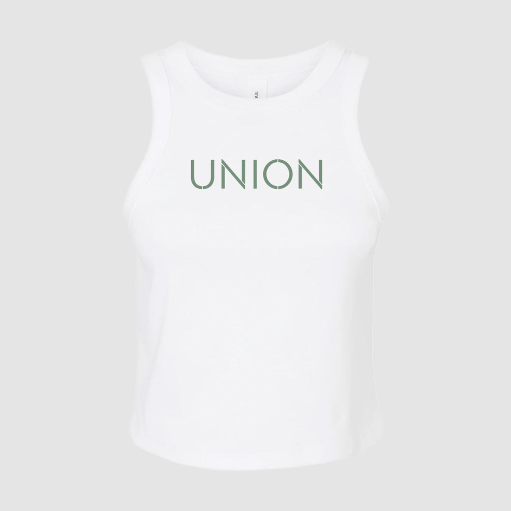 Large Logo Ladies Micro Rib Racer Tank Top - Union