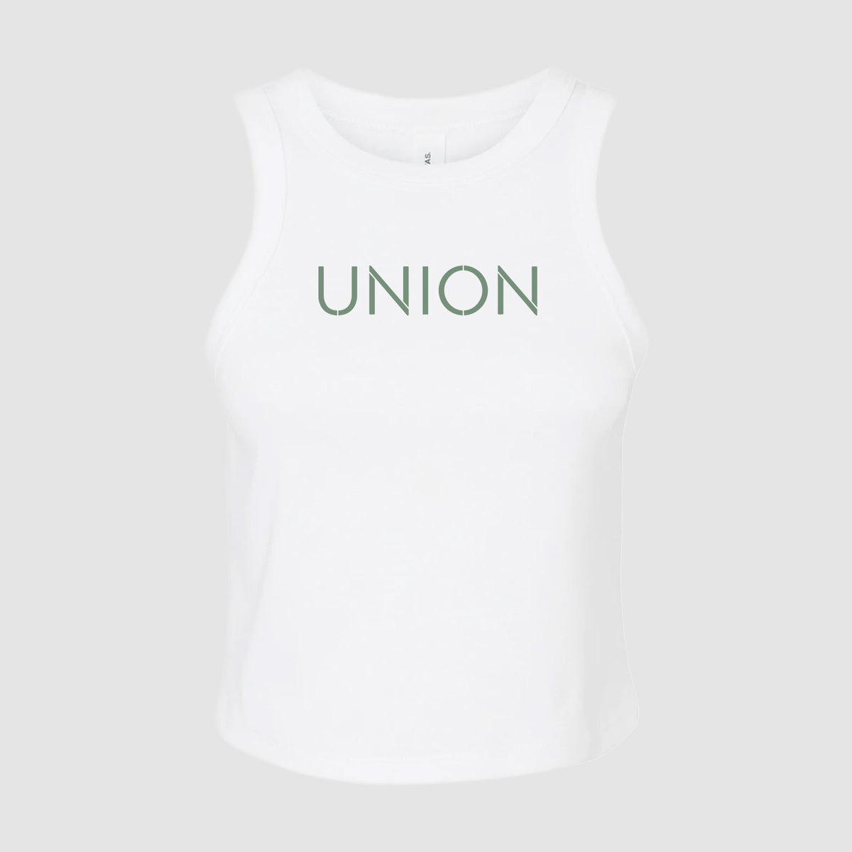 Large Logo Ladies Micro Rib Racer Tank Top - Union