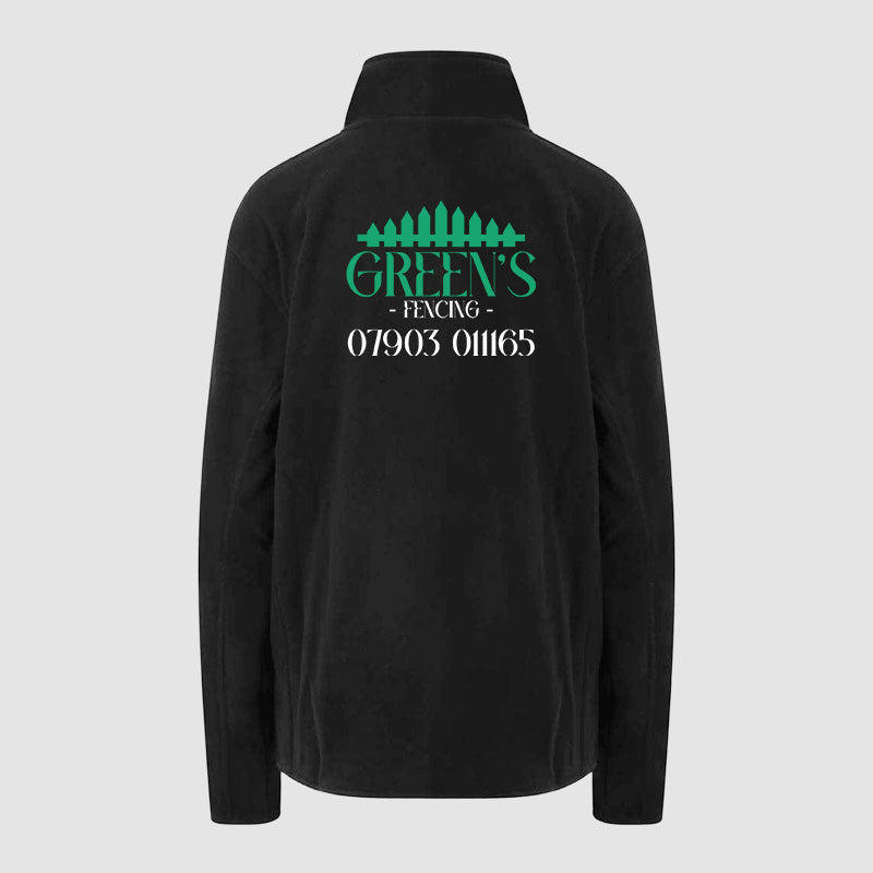 Micro Fleece - Greens Fencing - Black