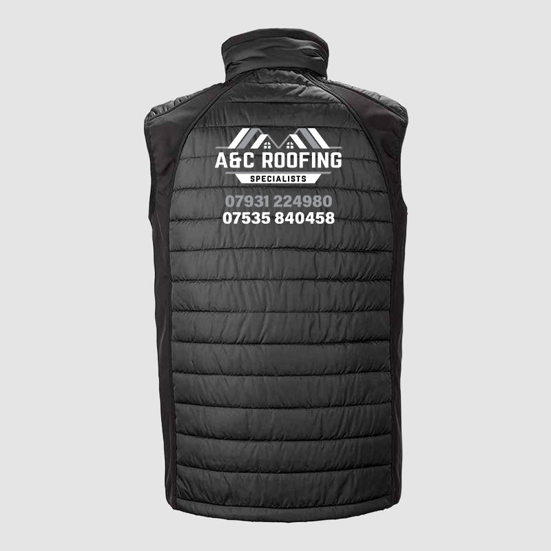 Padded Bodywarmer - A&C Roofing - Black
