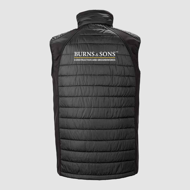 Padded Bodywarmer - Burns and Sons - Black