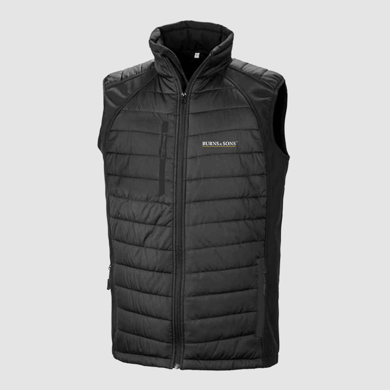 Padded Bodywarmer - Burns and Sons - Black