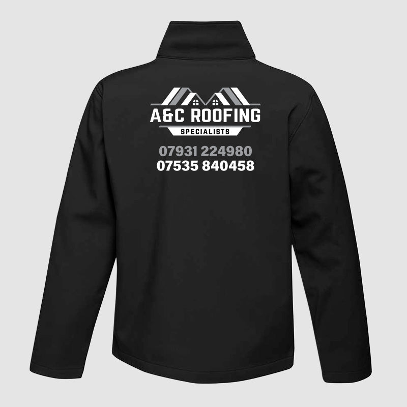 Soft Shell Jacket - A&C Roofing - Black