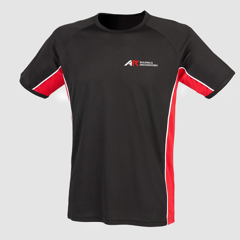Finden + Hales Performance Panel T-Shirt - AR - Black/Red